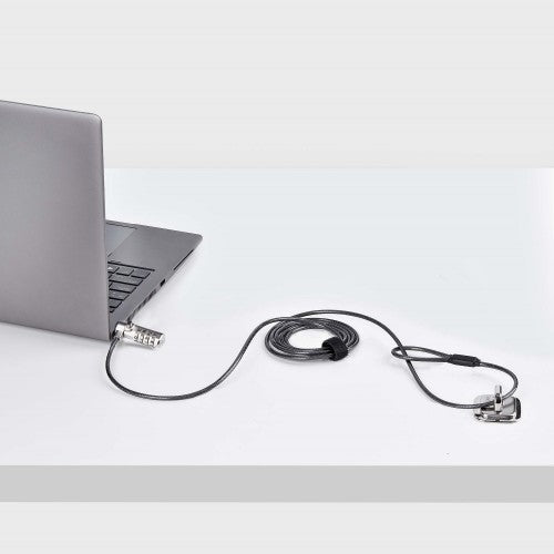 StarTech.com Slim Lock Nano Slot Compatible, 6.6ft (2m) Locking Cable, Desk Anti-Theft Security For Laptop/Notebook Computer, Cut-Resistant Steel Cable, 4-Digit Lock