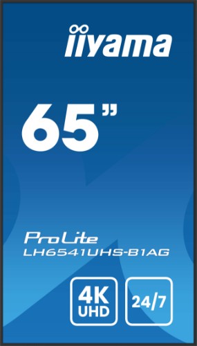 iiyama 65" Professional Digital Signage Display with 4K UHD resolution and 24/7 operating time