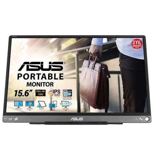 ASUS ZenScreen MB16ACE LED display 39.6 cm (15.6") 1920 x 1080 pixels Full HD Grey