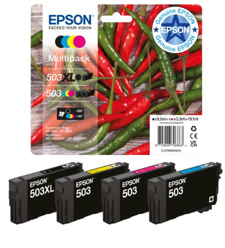 Epson C13T09R94010/503XL/503 Ink cartridge multi pack Bk,C,M,Y 550pg + 3x165pg Pack=4 for Epson XP-5200