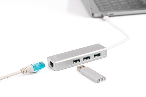 Digitus USB Type-C™ 3-Port Hub + Gigabit Ethernet