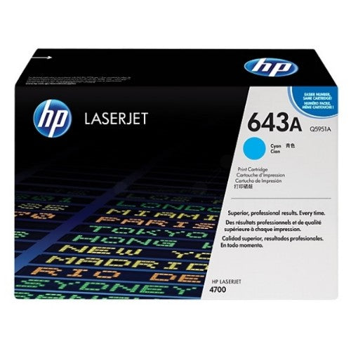HP Q5951A/643A Toner cartridge cyan, 10K pages/5% for HP Color LaserJet 4700