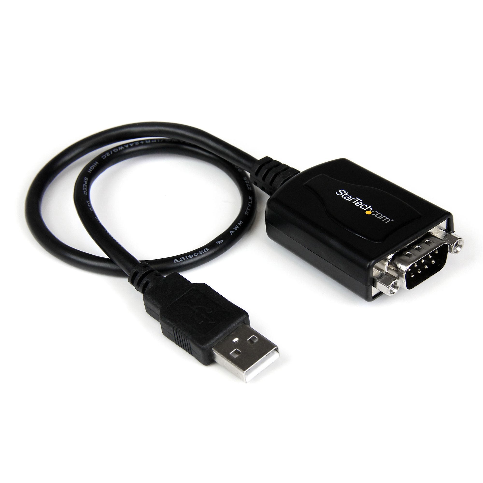 StarTech.com 1 ft USB to RS232 Serial DB9 Adapter Cable with COM Retention