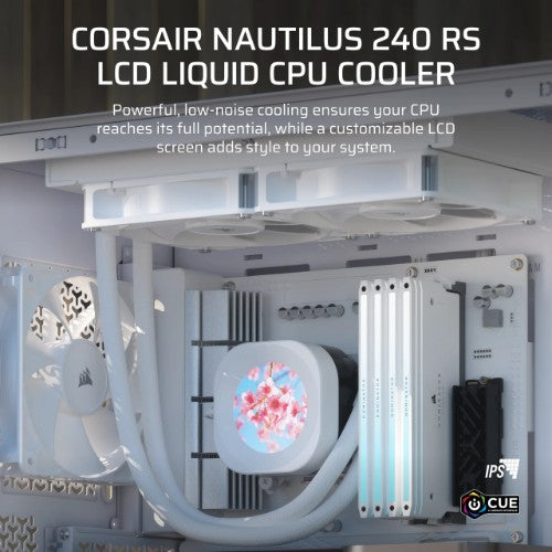 Corsair Nautilus 240 RS LCD Processor All-in-one liquid cooler 12 cm White 1 pc(s)
