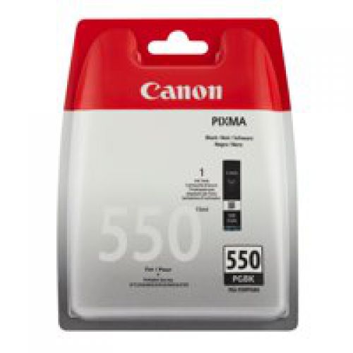 Canon 6496B001/PGI-550PGBK Ink cartridge black pigmented, 300 pages ISO/IEC 24711 2425 Photos 15ml for Canon Pixma IP 8700/IX 6850/MG 5450/MG 6350/MX 725
