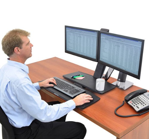 Ergotron WorkFit -A, Dual 55.9 cm (22") Desk Black