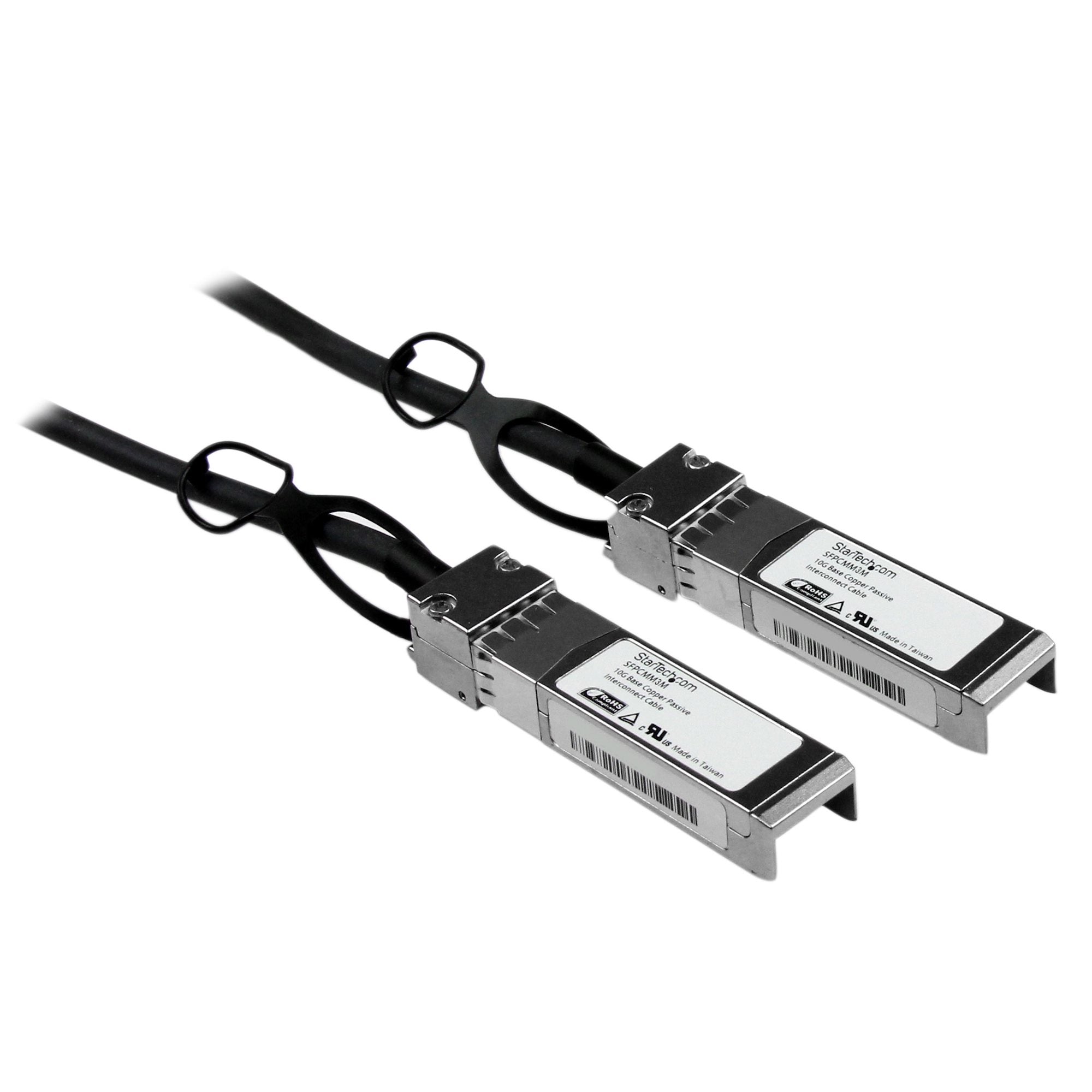 StarTech.com Cisco SFP-H10GB-CU3M Compatible 3m 10G SFP+ to SFP+ Direct Attach Cable Twinax - 10GbE SFP+ Copper DAC 10 Gbps Low Power Passive Mini GBIC/Transceiver Module DAC Firepower ASR920 ASR9000