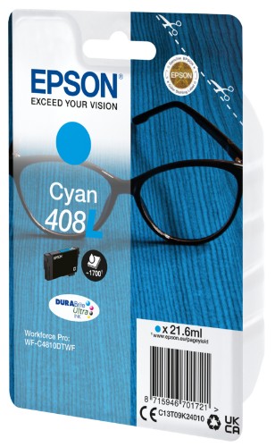 Epson C13T09K24010/408L Ink cartridge cyan high-capacity, 1.7K pages 21,6ml for Epson WF-C 4810