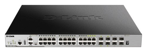 D-Link 24 Port PoE L3 Stackable Managed Gigabit Switch including 4 x 1000BaseT/SFP & 4 x 10GE SFP+