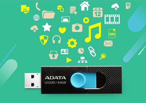 ADATA UV220 USB flash drive 64 GB USB Type-A 2.0 Black, Blue