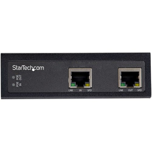 StarTech.com Industrial Single Port Gigabit PoE Extender - 60W 802.3bt PoE /PoE+/ PoE++ - 100m/ 330ft - Power Over Ethernet Network Range Extender - IP-30 - -40C to +75C