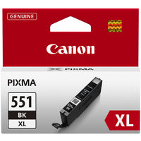 Canon 6443B001/CLI-551BKXL Ink cartridge black high-capacity, 5.53K pages ISO/IEC 24711 1130 Photos 11ml for Canon Pixma IP 8700/IX 6850/MG 5450/MG 6350/MX 725