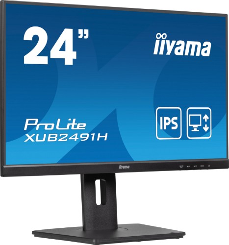 iiyama ProLite 24” IPS technology panel with 100Hz refresh rate and 150mm height adjustable stand