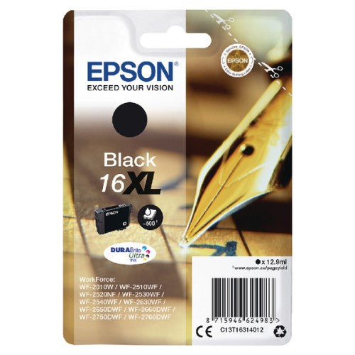 Epson C13T16314012/16XL Ink cartridge black high-capacity XL, 500 pages 12,9ml for Epson WF 2010/2660/2750