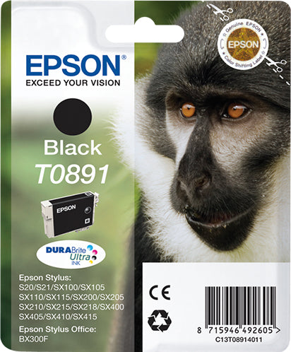 Epson C13T08914011/T0891 Ink cartridge black, 170 pages ISO/IEC 24711 5.8ml for Epson Stylus S 20/SX 115/SX 415