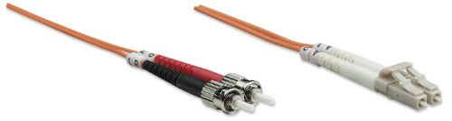 Intellinet Fiber Optic Patch Cable, OM1, LC/ST, 2m, Orange, Duplex, Multimode, 62.5/125 µm, LSZH, Fibre, Lifetime Warranty