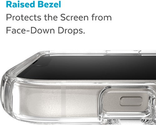 Speck Presidio Perfect Clear + MS Apple iPhone 14 Plus/15 Plus Clear - with Microban