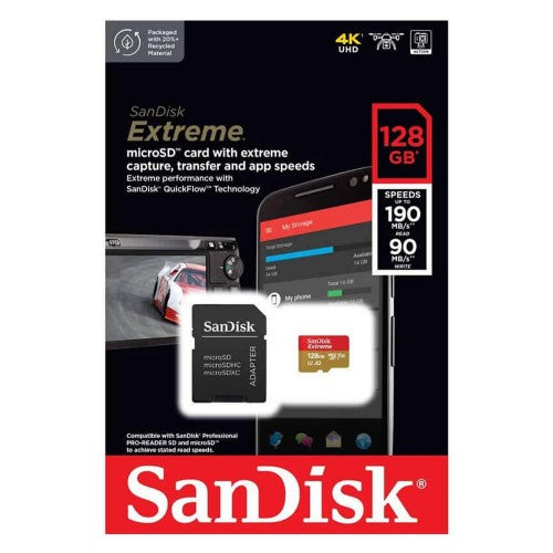SanDisk Extreme 128 GB MicroSDXC UHS-I Class 10