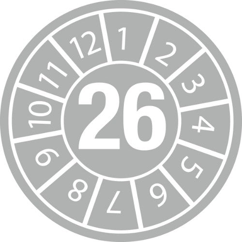 Brady 834046 self-adhesive label Circle Permanent Grey, White 40 pc(s)