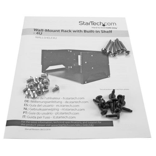 StarTech.com Wall-Mount Server Rack with Built-in Shelf - Solid Steel - 4U