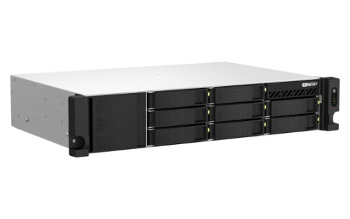 QNAP TS-864EU-RP-8G NAS/storage server Rack (2U) Intel® Celeron® N5095 8 GB DDR4 0 TB QNAP Turbo System Black