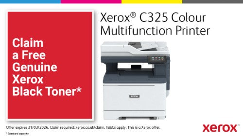 Xerox C325 A4 33ppm Wireless Duplex Copy/Print/Scan/Fax PS3 PCL5e/6 2 Trays Total 251 Sheets