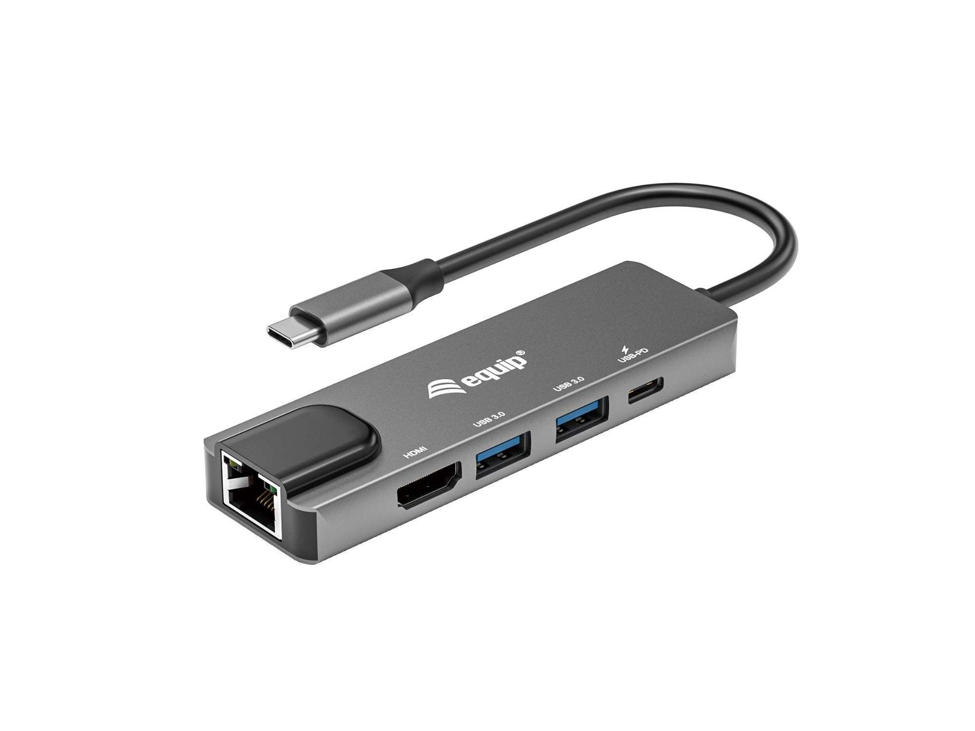 Equip USB-C 5 in1 Multifunction Adapter, HDMI, Gigabit LAN, USB 3.2 GEN1, 100W USB PD