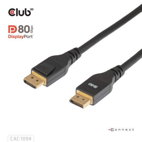 CLUB3D DisplayPort™ 2.1 VESA DP80 Certified Cable 8K240Hz 2m/6.56ft