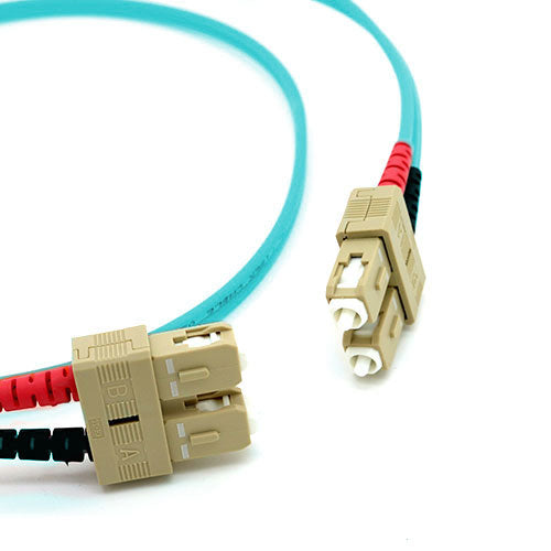 Cablenet 1m OM3 50/125 SC-SC Duplex Aqua LSOH Fibre Patch Lead