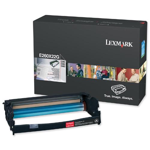 Lexmark E260X22G Drum kit, 30K pages/5% for Lexmark E 260/360/460/X 264/X 463
