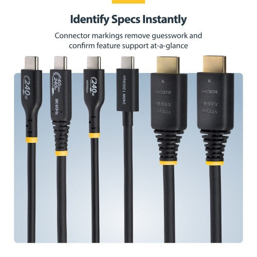 StarTech.com 1m (3ft) Certified Ultra High Speed HDMI Cable, 8K 60Hz/4K 120Hz, HDMI 2.1 Cable with HDR10+ / eARC, 48Gbps, 8K HDMI Cord for Monitor/TV/Display, Flexible TPE Jacket