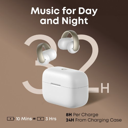 Soundcore Aeroclip Headset True Wireless Stereo (TWS) Open-ear Calls/Music/Sport/Everyday Bluetooth Champagne, White