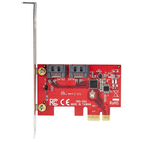 StarTech.com SATA PCIe Card - 2 Port PCIe SATA Expansion Card - 6Gbps - Full/Low Profile - PCI Express to SATA Adapter/Controller - ASM1061 Non-Raid - PCIe to SATA Converter