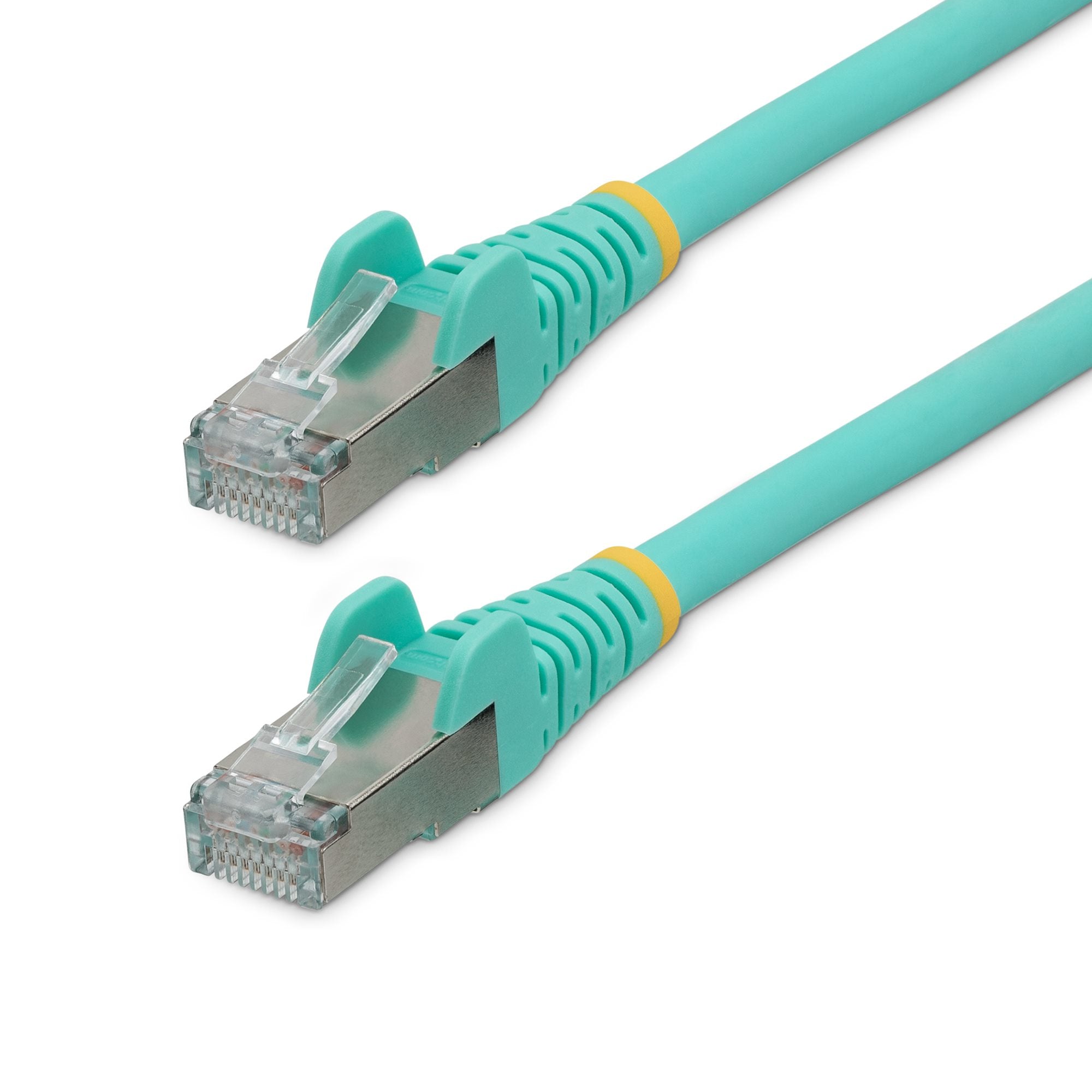 StarTech.com 1m CAT6a Ethernet Cable - Aqua - Low Smoke Zero Halogen (LSZH) - 10GbE 500MHz 100W PoE++ Snagless RJ-45 w/Strain Reliefs S/FTP Network Patch Cord