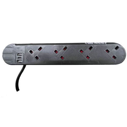 GroupGear 27-8020S/USB surge protector Black 8 AC outlet(s) 250 V 2 m