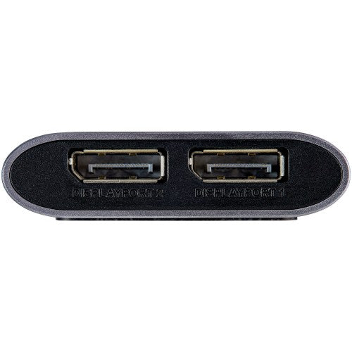 StarTech.com Thunderbolt to Dual DisplayPort Adapter DP 1.4, Dual 4K 60Hz or Single 8K/5K Thunderbolt to DP Converter, 2x DisplayPort Monitor Video Display Adapter - Mac & Windows