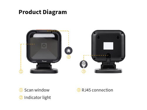 Equip USB 2D Omnidirectional Desktop Barcode Scanner, 1MP