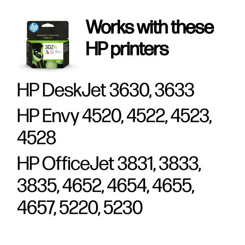 HP F6U67AE/302XL Printhead cartridge color high-capacity, 300 pages ISO/IEC 24711 8ml for HP DeskJet 1110/2130/OfficeJet 5200