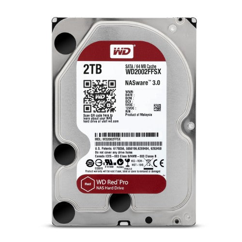 Western Digital Red Pro internal hard drive 2 TB 7200 RPM 64 MB 3.5" Serial ATA III