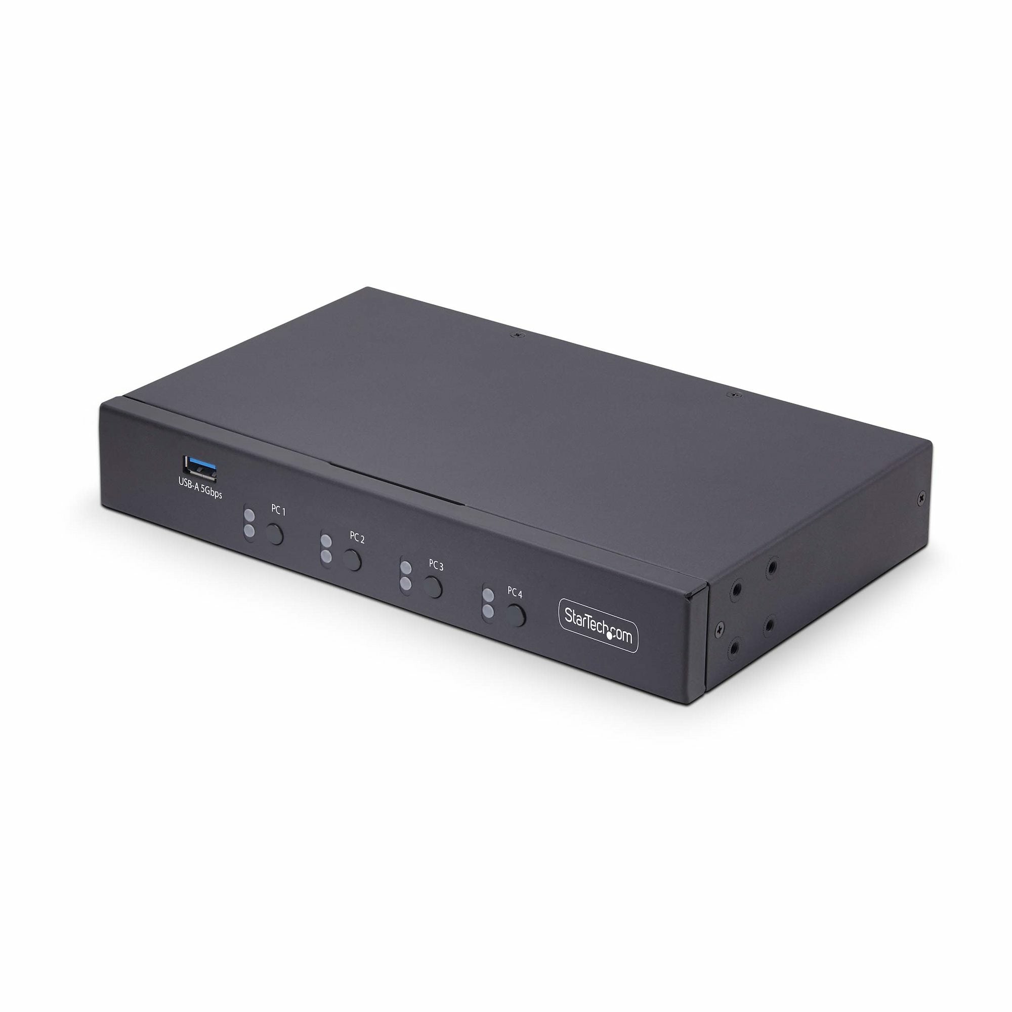 StarTech.com 4-Port KM Switch with Mouse Roaming, USB Switch for Keyboard/Mouse, 3.5mm/USB Audio, Perihperal Sharing for 4 Computers, TAA Compliant