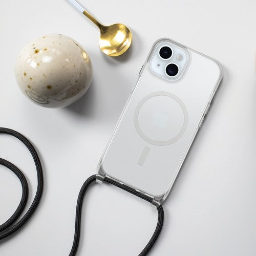 OtterBox React Series Necklace MagSafe for iPhone 15 with Strap, Clear