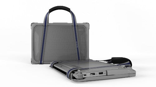 MAXCases Extreme Shell-F3 Slide Case for Lenovo 300e/100e and 300w/100w G4 Chromebook 11" (ver 82W0/82W1 for 100e) (NOT 83G) (Gray/Clear)