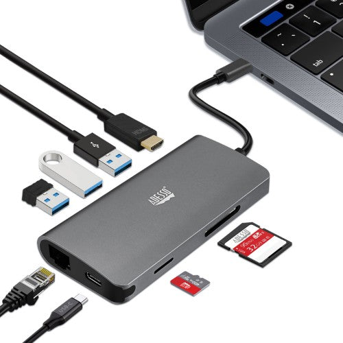 Adesso AUH-4030 notebook dock/port replicator USB 3.2 Gen 1 (3.1 Gen 1) Type-C Grey