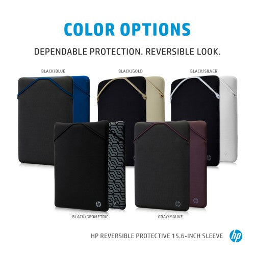 HP Reversible Protective 15.6-inch Silver Laptop Sleeve