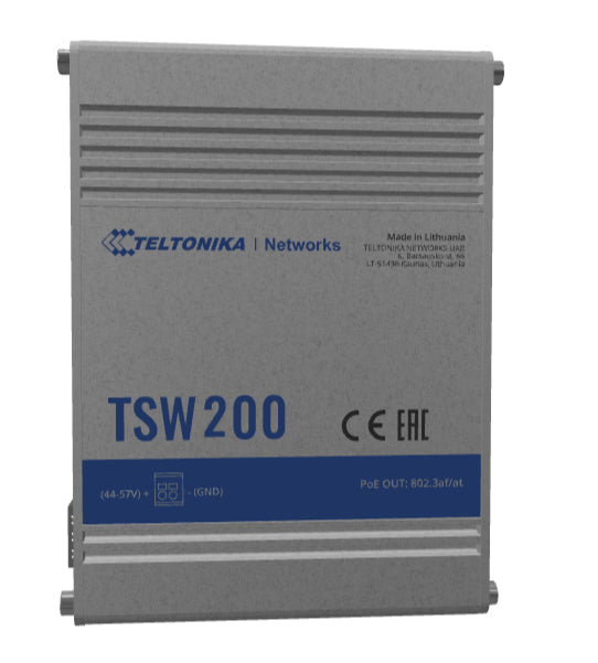 Teltonika TSW200 network switch Unmanaged Gigabit Ethernet (10/100/1000) Power over Ethernet (PoE) Aluminium