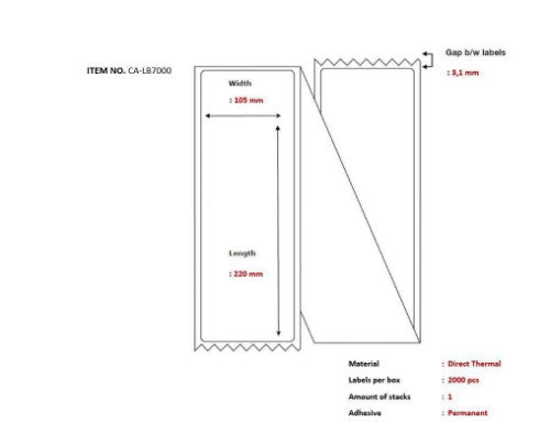 Capture CA-LB7000 printer label