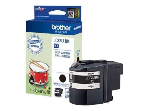 Brother LC-22UBK Ink cartridge black XL, 2.4K pages ISO/IEC 24711 for Brother DCP-J 785