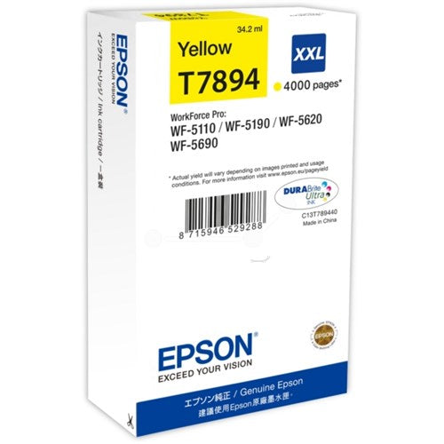 Epson C13T789440/T7894XXL Ink cartridge yellow extra High-Capacity XXL, 4K pages 34ml for Epson WF 5110