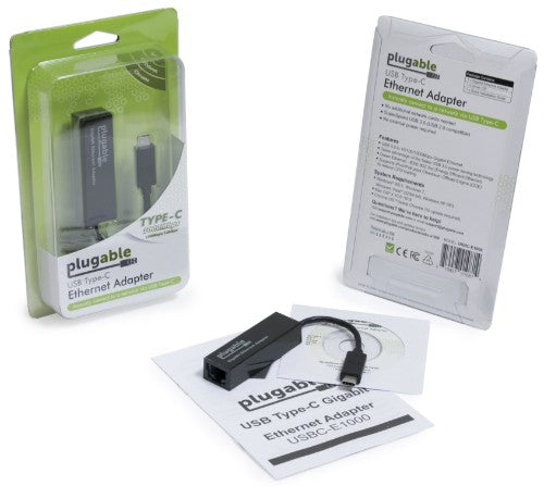 Plugable Technologies USB C to Ethernet Adapter, Fast and Reliable Thunderbolt or USB C to Gigabit Ethernet Adapter, Compatible with Windows, Mac, iPhone 15, ChromeOS, Dell XPS, Switch