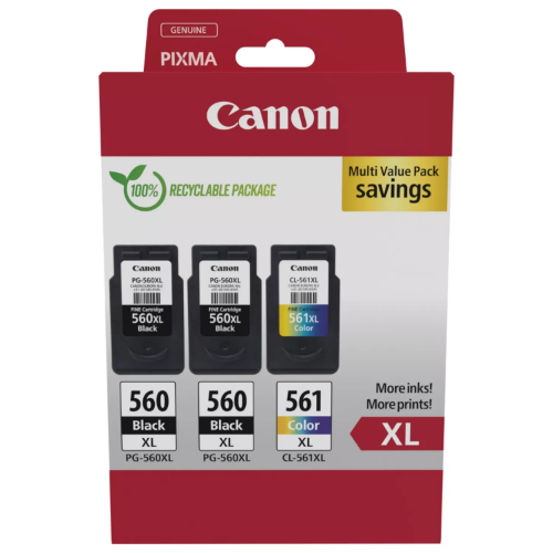 Canon 3712C009/PG-560XL+CL-561XL Printhead cartridge multi pack 2x black +1x color 2x14,3ml + 1x12,2ml Pack=3 for Canon Pixma TS 5350